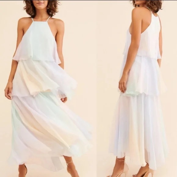 Free People Dresses & Skirts - Free People OPT Elena Pastel Tiered Maxi Dress